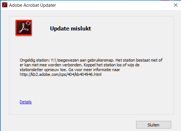 Solved: update Adobe Acrobat XI on Windows 10 failed. Rein 